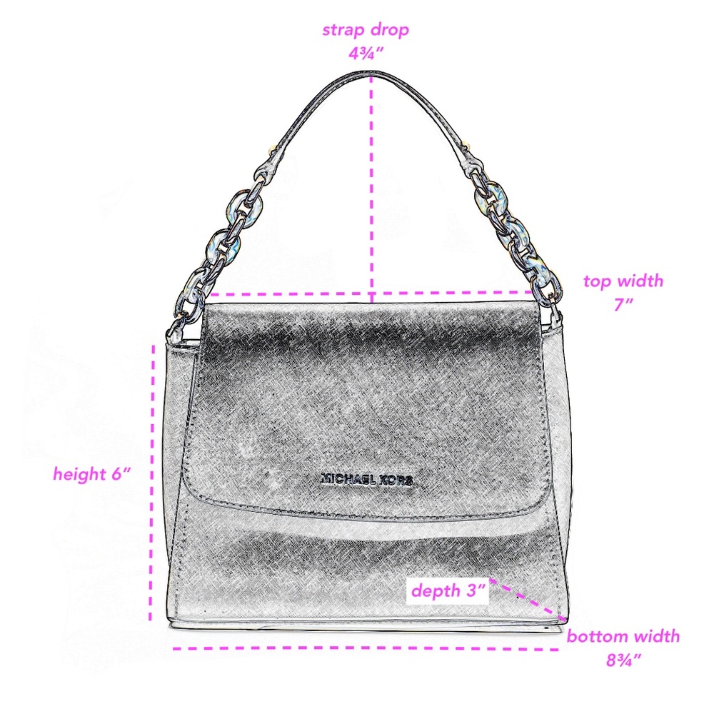 MICHAEL KORS Portia East West Small Saffiano Leather Satchel in Black - Picture 3 of 12